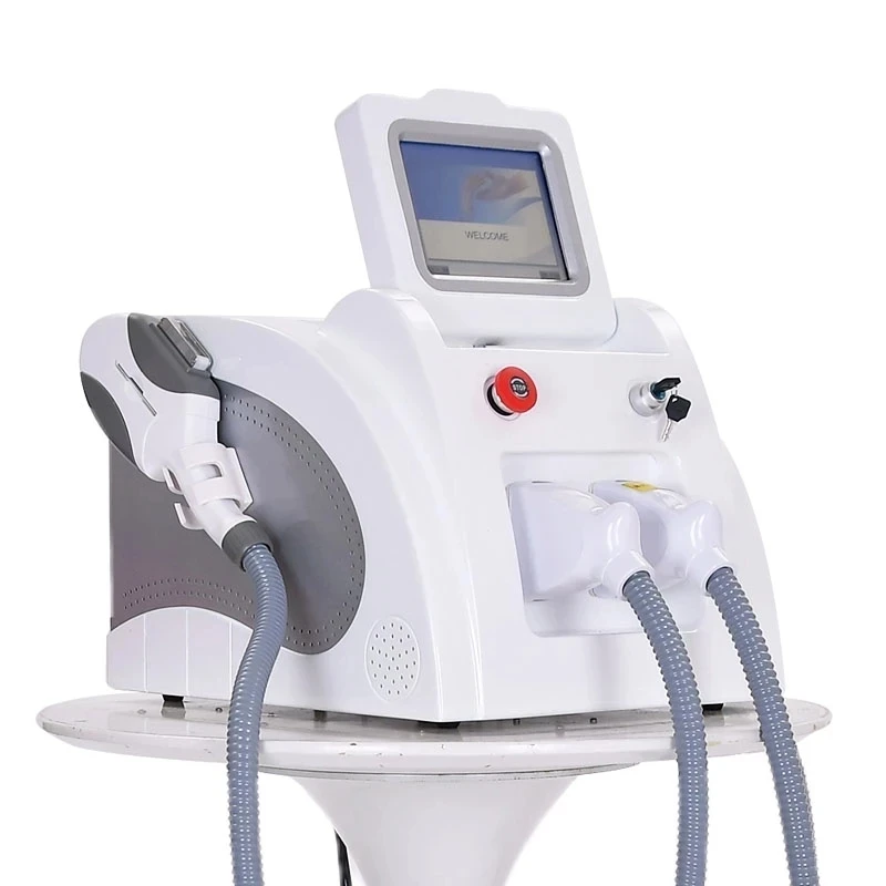 Portable 2 in 1 q switch IPL hair removal and Nd Yag laser pigmentation tattoo removal machine for women and men