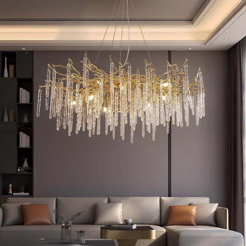 New crystal chandelier luxury living room lighting villa decorative chandelier can be customized