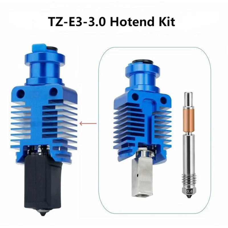 

НОВОЕ обновление TZ-E3-3.0 Hotend Kit для Ender 3/CR10/CR10S/VORON 2,4, высокоскоростная печатающая головка, высококачественный экструдер, закаленная насадка с J-образной головкой