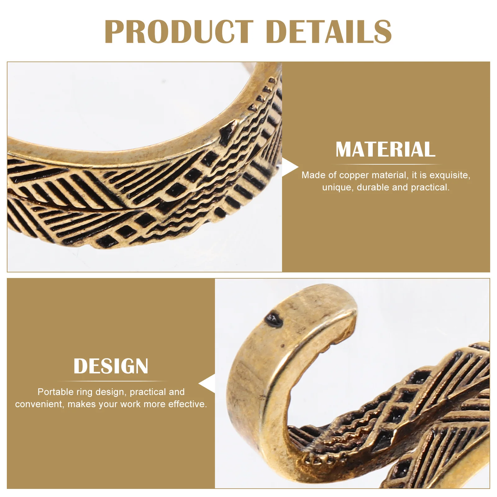 

2 pcs Copper Knitting Loop Adjustable Thread Guide Tool For Crochet Sewing Craft Portable Winding Hook Needle Crochet Rings