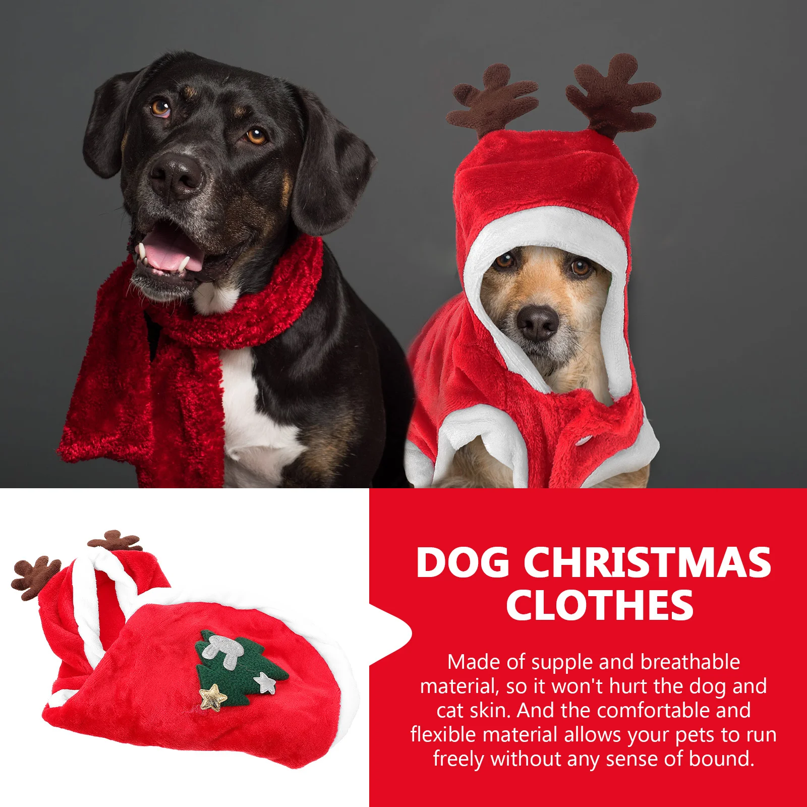 

Xmas Style Pet Clothing Dog Cat Costume Comfortable Flexible Material Pet Apparel Dog Cosplay Clothes Decorative Clothes