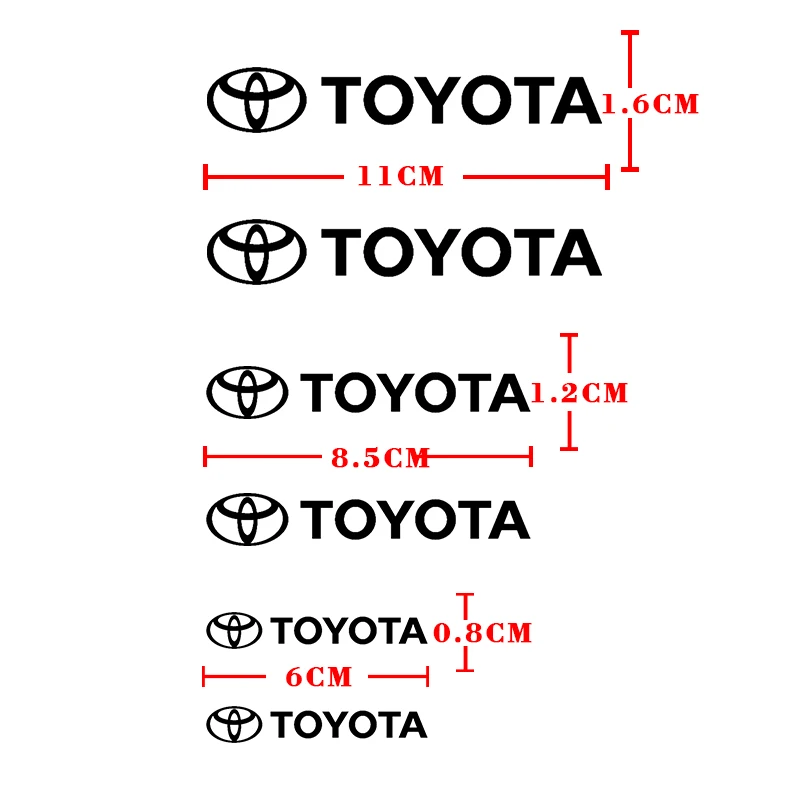 6 قطعة سيارة الفرامل الفرجار ملصق مائي شعار سيارة عجلة اكسسوارات الديكور لتويوتا كورولا كامري هايلكس بريوس أفينسيس أوريس GR