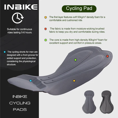 Imagen 2 del producto INBIKE-pantalones con pechera para ciclismo para hombre, pantalones cálidos de lana para ciclismo de montaña, pantalones acolchados de Gel para bicicleta de montaña con bolsillos laterales