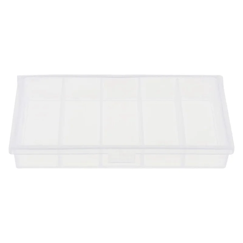 ABKO-5 Grids Plastic Organizer Box Clear Fishing Tackle Storage Box Jewelry Dividers Container Case