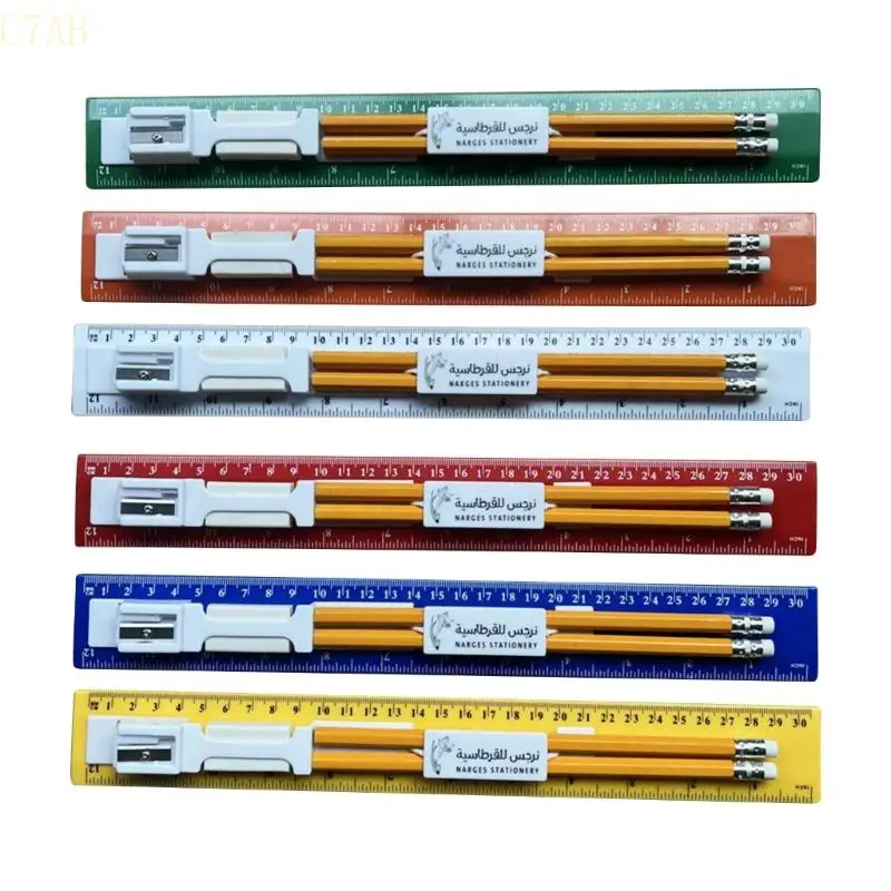 

C7AB Handy 30cm Ruler and Writing Tools with Pencil Sharpener and Eraser