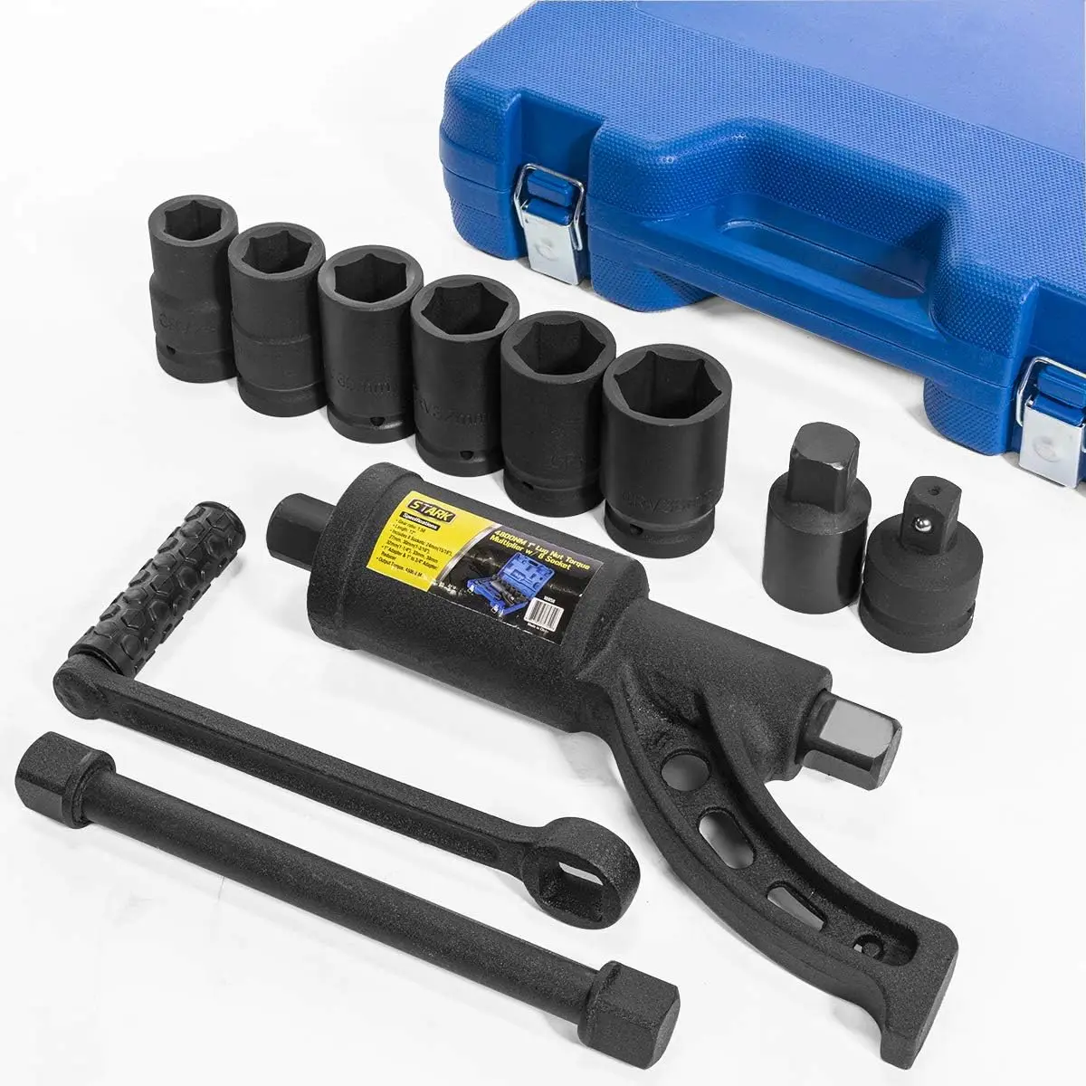 8pcs Torque Wrench Labor Saving Lug Nut Wrench Torque Multiplier Cr-v Socket for Semi Truck RVsRepair production or use at home