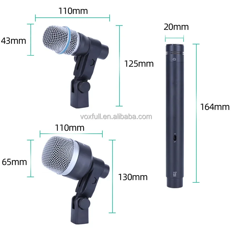 전문 콘덴서 드럼 마이크 키트, 라이브 스트림 방송, 라이브 쇼 녹음용, 악기 7 개