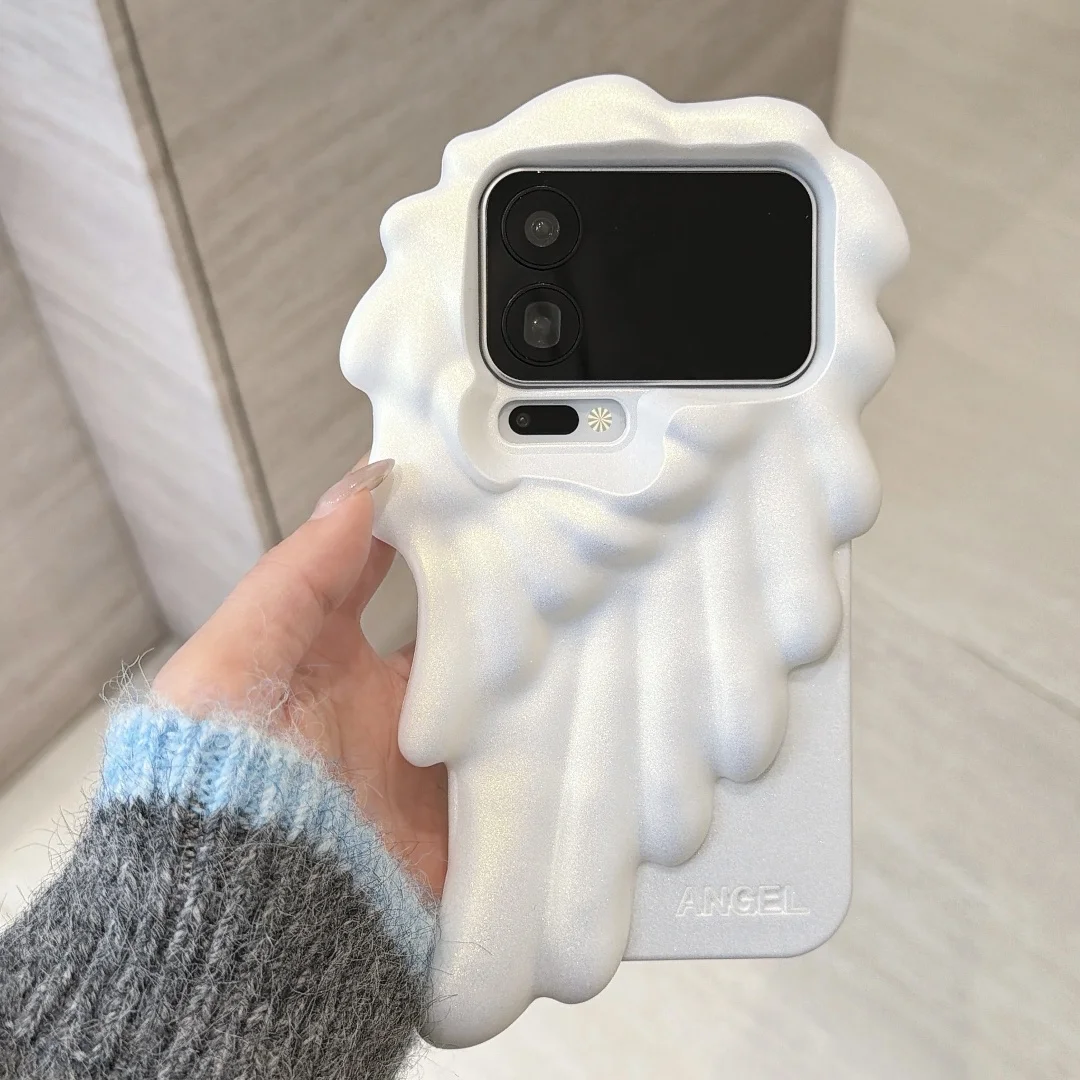 

White Angel Wings Phone Case For iPhone 17 Air 16 15 14 13 12 Pro Max 14 15 Plus 17 Air X Cute silicone soft Cover Girl Gift﻿﻿