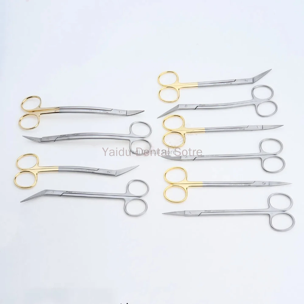 

Dental Fine Surgical Scissors with Beveled Elbows Anti-slip Inserts No Coating Medical Grade Teeth Lab Tools Precision Surgery