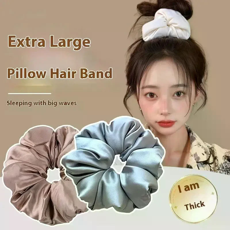 وسادة من الساتان، رباط شعر للنوم، مملوء بالقطن، حبل شعر للأمعاء الغليظة، حلقة فرنسية كلاسيكية للأمعاء الغليظة #2