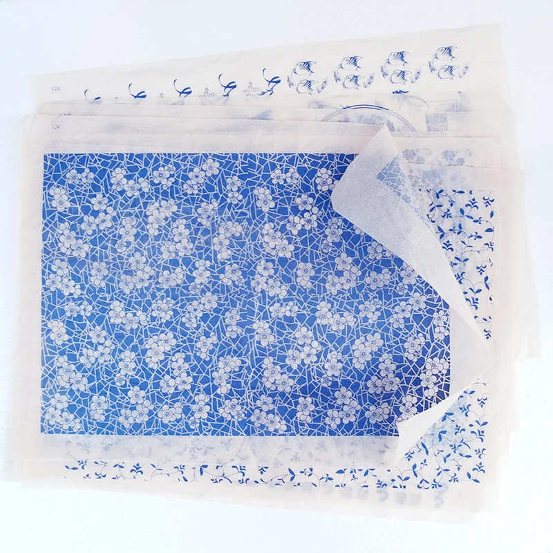 New Jingdezhen-Pottery Clay Transfer Paper Underglaze Colored Flower Paper Blue and White Porcelain High Temperature Decal Paper