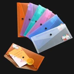 25.5*13cm Plastic Document Pouch With Snap Transparent Frosted Stationery Envelope Storage Bag File Folders Office Supplies