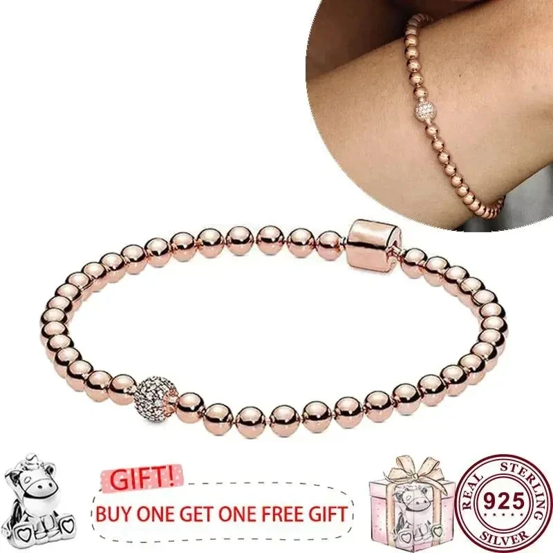 New 100% S925 sterling silver lucky meteor concentric knot women's leather knitted logo bracelet DIY charm jewelry