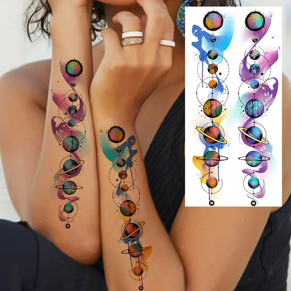 1 Sheet Bless Belief Faith Engraved Temporary Tattoos Family Love Tatoos Waterproof Realistic Fake Tattoo Stickers Long Lasting, image 23