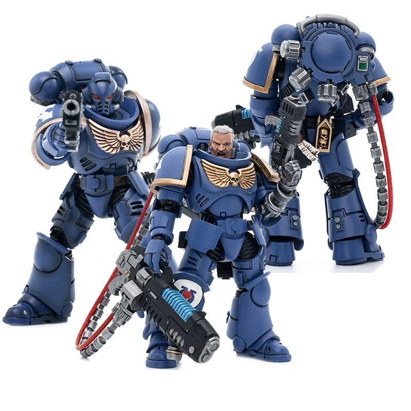 JOYTOY Warhammer 40k Action Figure 1/18 Ultramarines Hellblasters Sergeant Ulaxes Brother Paxor Anime Military Model Toys Gifts