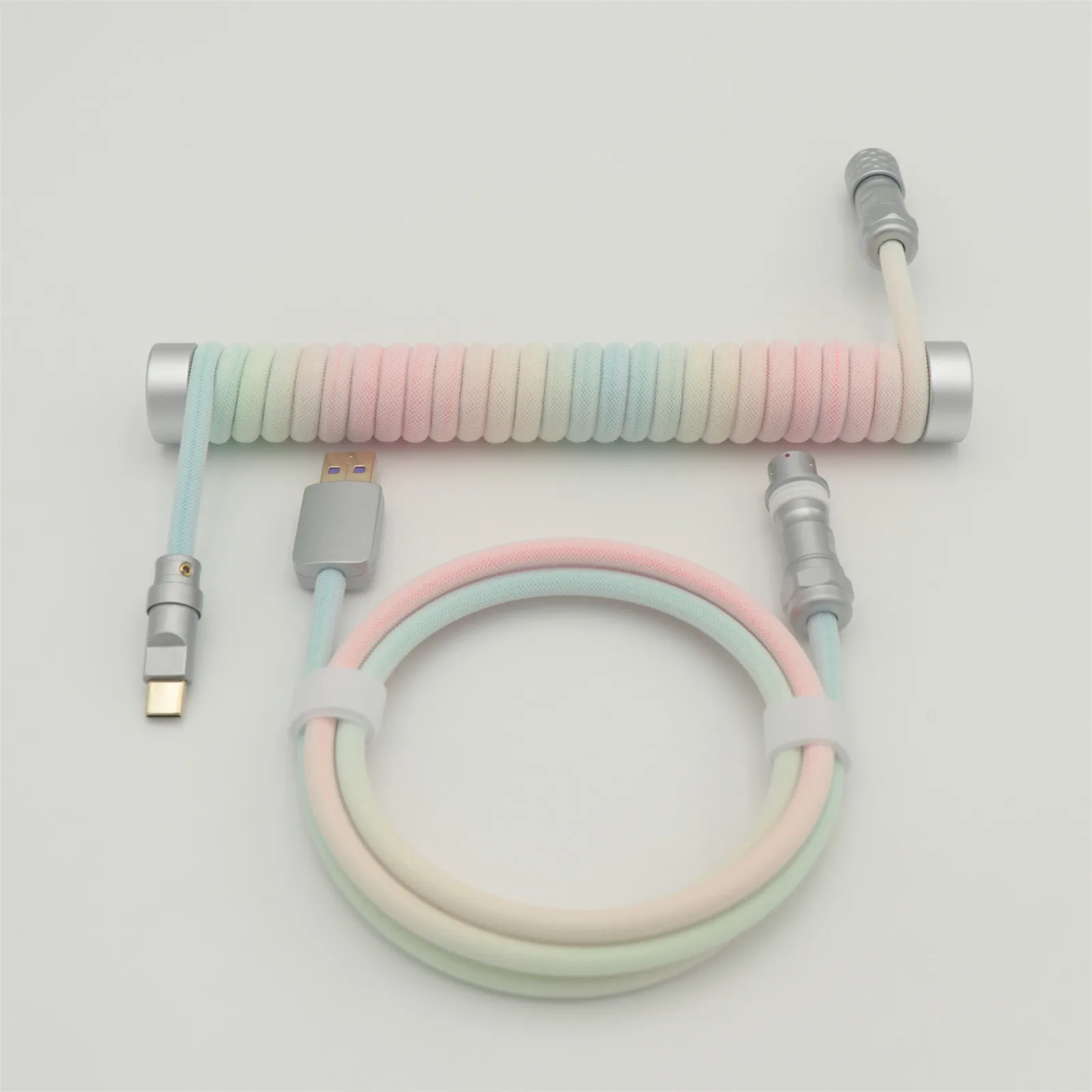 YouMo Handmade Mechanical Keyboard Cable Gradient Color USB to Type C Custom Gaming Accessories Supports 8K for Gamer Desk Gifts