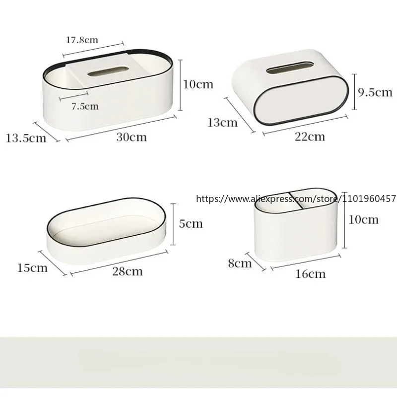 Leather Desktop Storage Box Key Plate Dice Wallet Coins Tray Jewelry Cosmetic Organizer Box Home Living Room Decoration