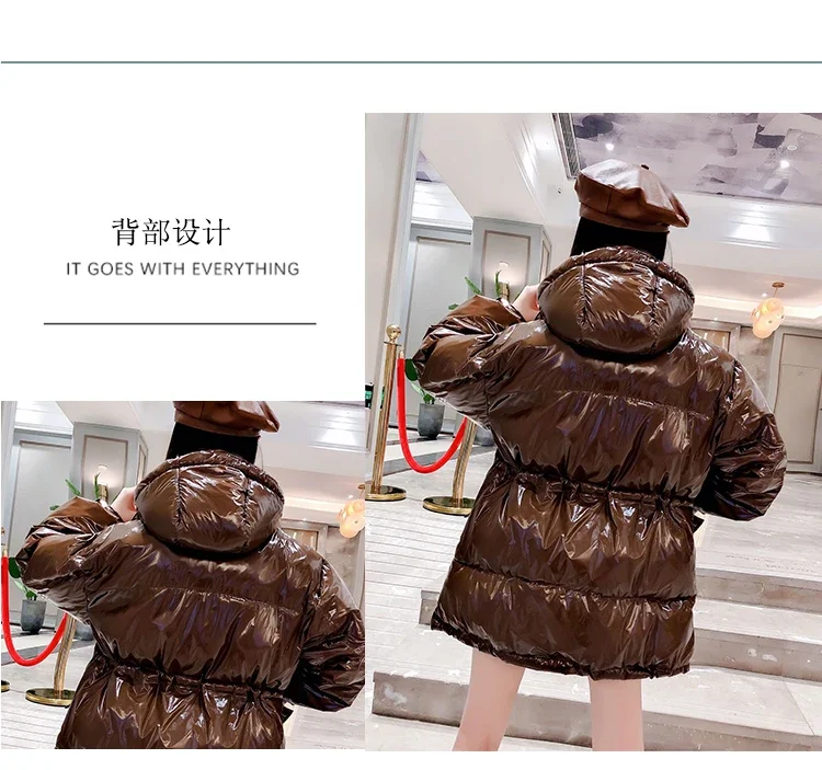 European Winter New Women\'s Down Cotton Jacket Loose Commuter Windproof Hooded Cotton Jacket