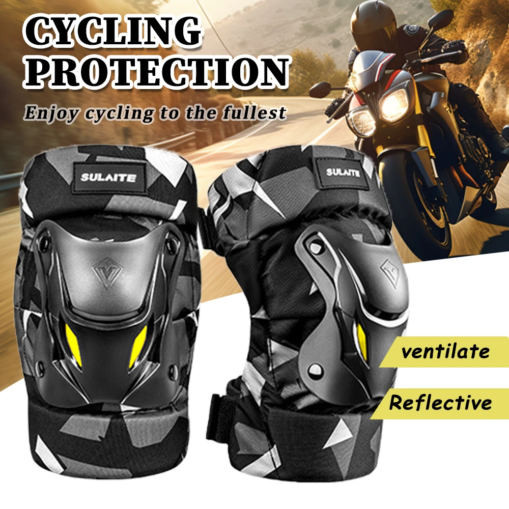 Motorcycle Knee Pads Motorbike Elbow Pads Protector Set Motocross Riding Knee Pads Moto Knee Sliders Fiber Shell