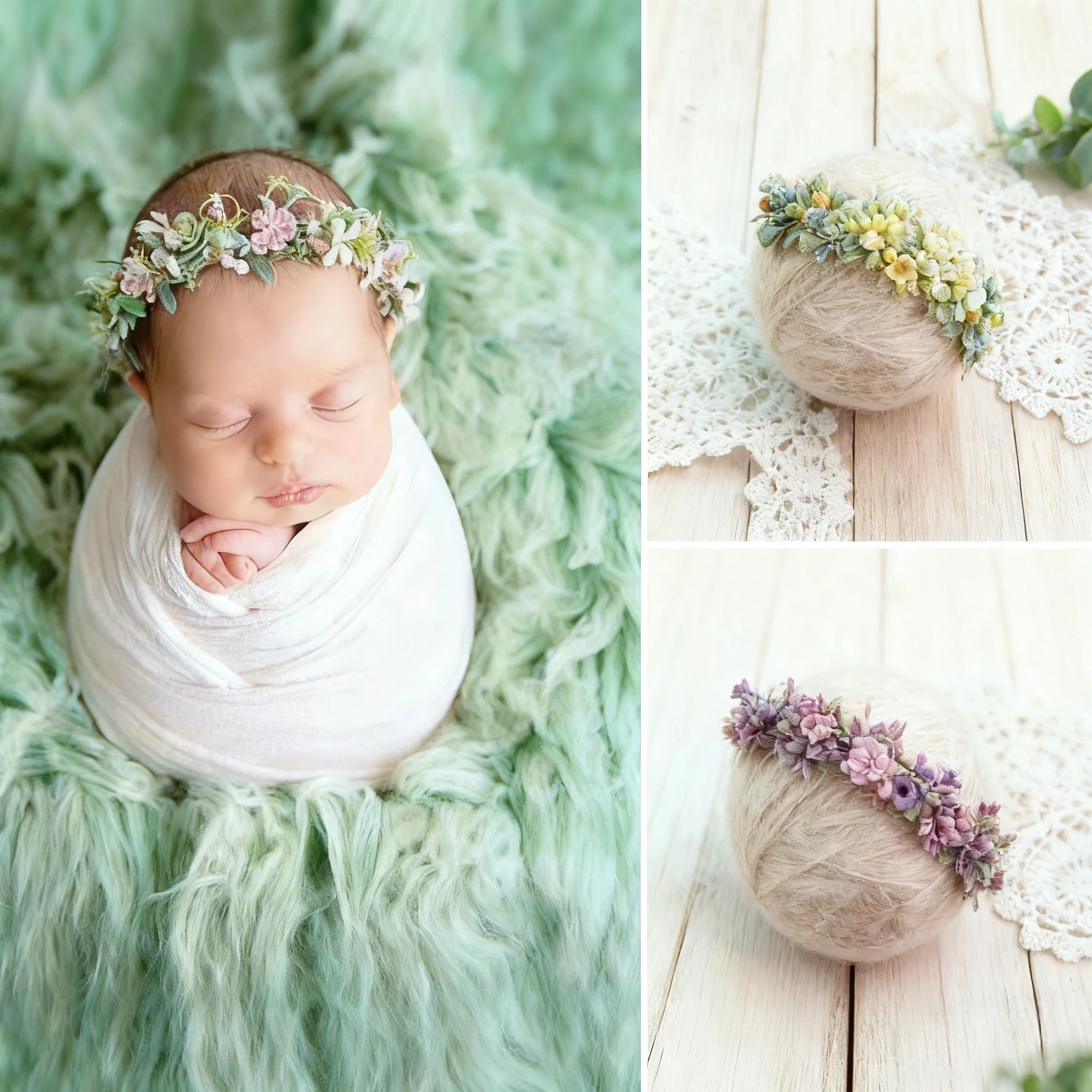 

Реквизит для фотосъемки новорожденных Детская повязка на голову с полной луной головной убор ручной работы