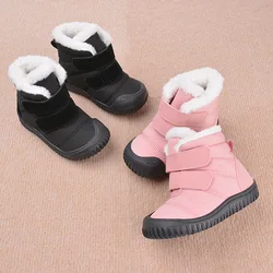 Baby Snow Boots Winter Children Soft Anti-kick High Top Boots Boys Girls Quality Pigskin Hook Design Winter Boots