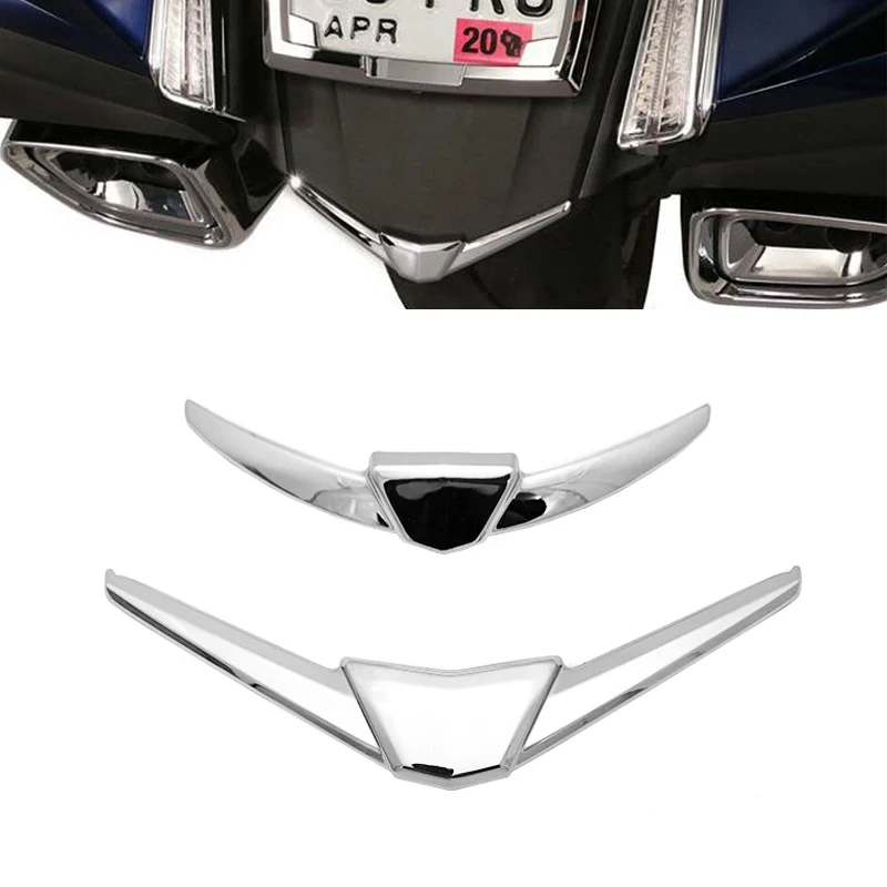 Para honda goldwing 1800 gl1800 f6b asa de ouro gl 1800 2018-2023 motocicleta frente traseira fender ponta guarnição caso cromo