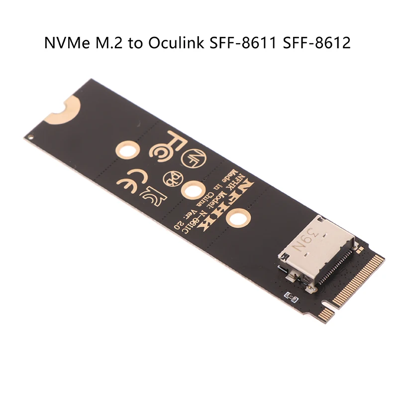 NVME U.2(SFF 8639)SSD PCI-E NGFF Riser Card Accessories NVMe M.2 NGFF SSD Interface To Oculink SFF-8611 SFF-8612 Adapter