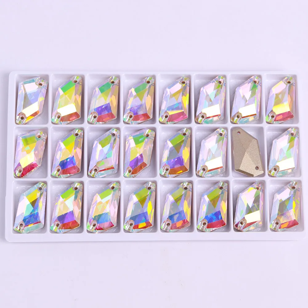 Various Shaped Crystal AB Series Sewing Rhinestones Top Quality Glass 2 Holes Crystal For Garmnet &Wedding Dress DIY Decoration
