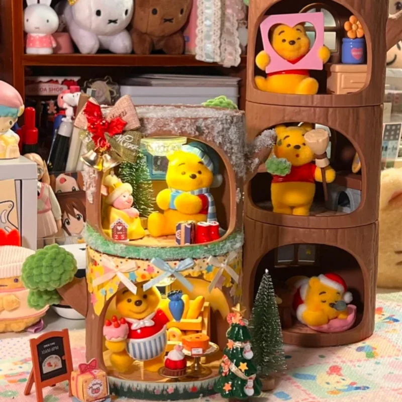 Nueva figura Original de la casa del árbol de Winnie The Pooh de Disney, caja ciega, bonito adorno de escritorio, decoración, regalo de cumpleaños
