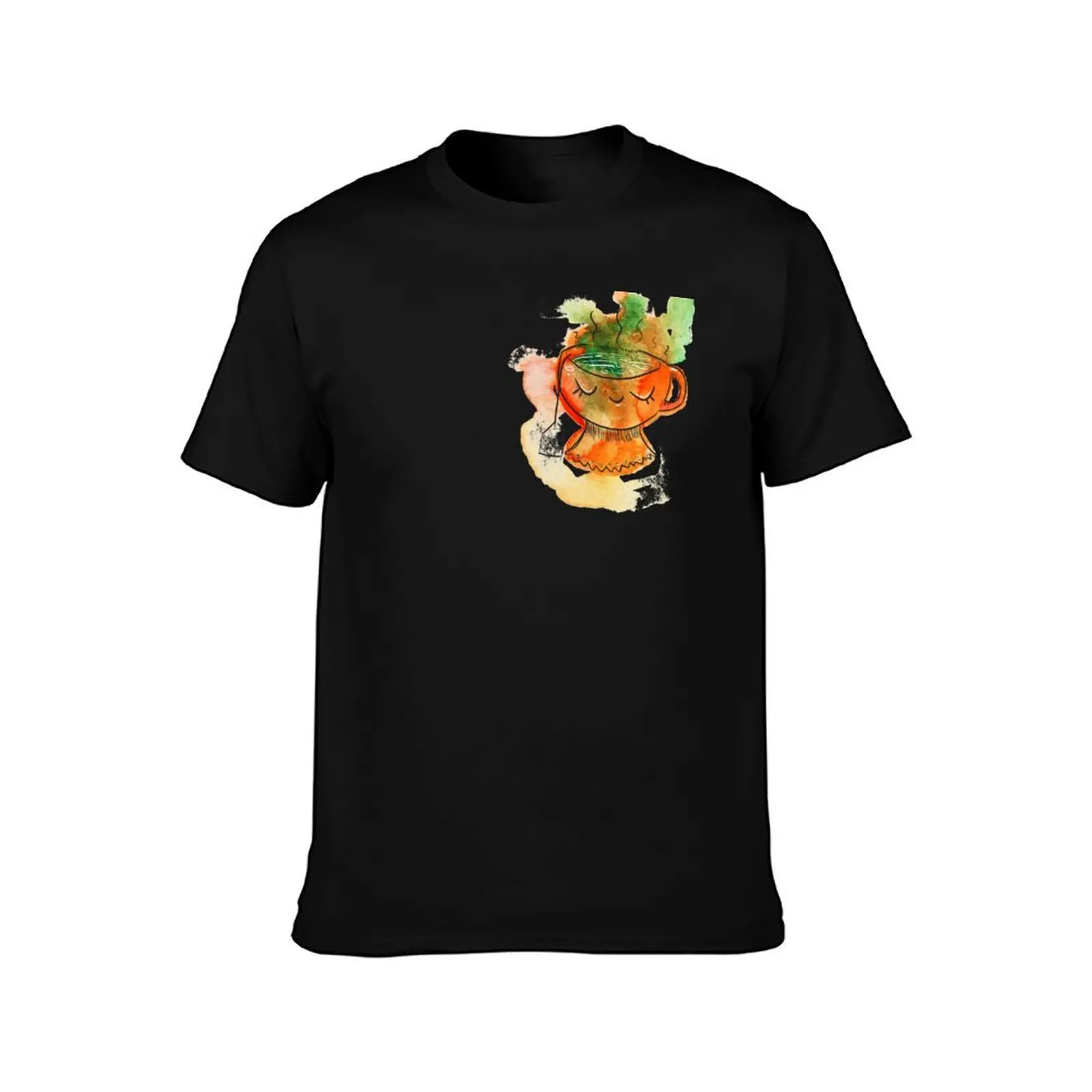 Rebecca's Green Tea - Sleepy cup T-Shirt Gym Wear Breathable Short Sleeve Tee T-Shirt