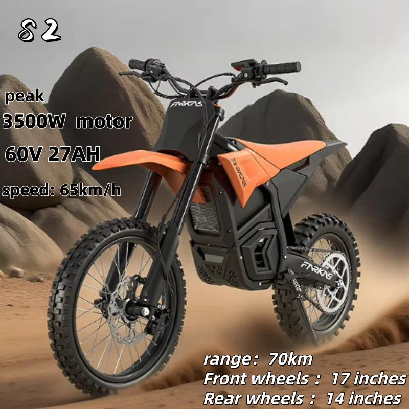 S2 Electric Bike Peak 3500W strong motor 60V 27ah Battery 65km/h Electric Bicycle off road riding Electric Mountain motorcycle image 4