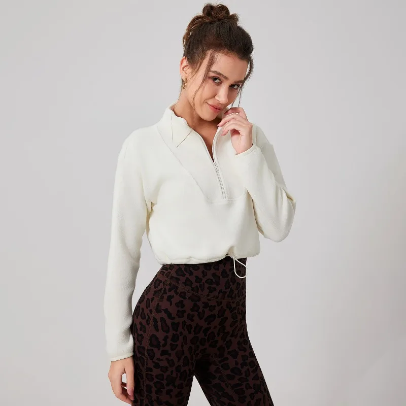 Women's Winter Sweatshirts Fitness Jacket Cold Protection Warm Outerwear Running Sport Fitness Clothes Fleece Long Sleeves Yoga