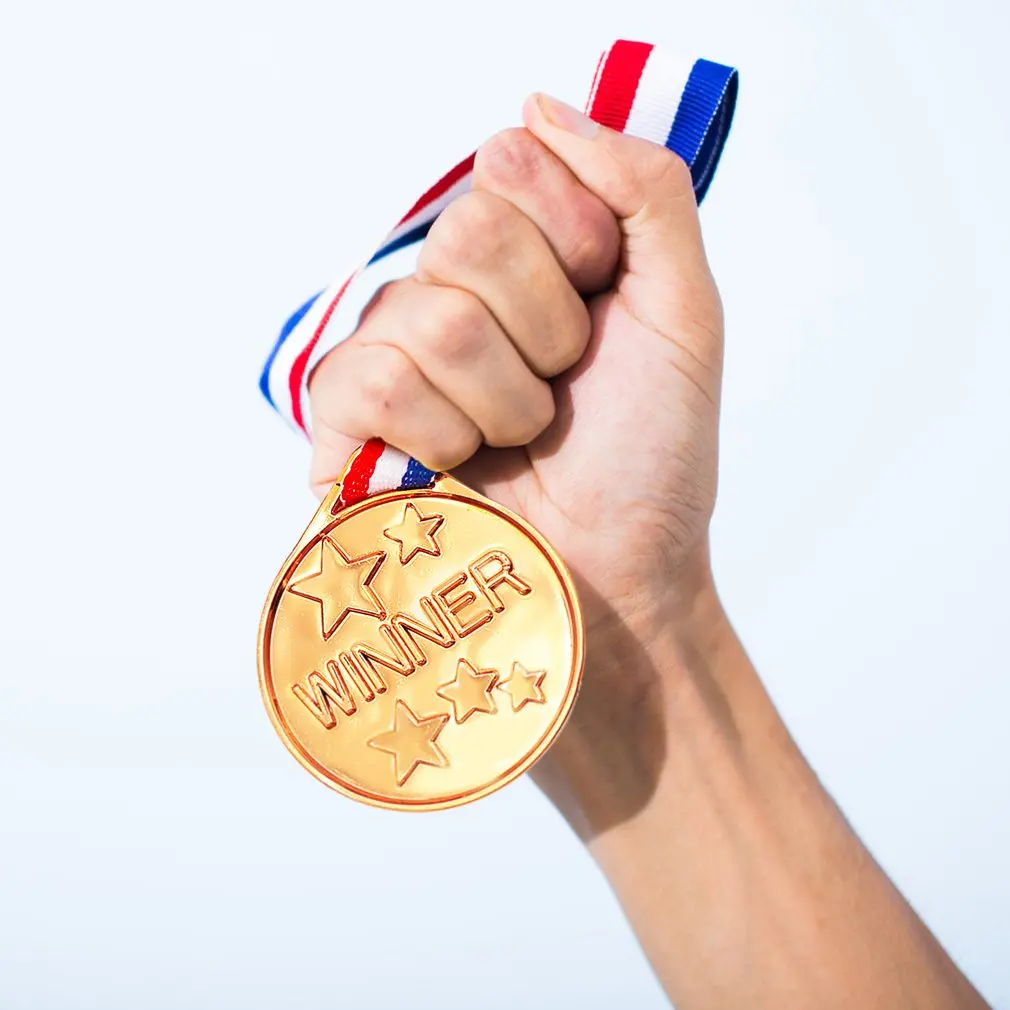 Plastic Medal Children Electroplating Bronze Medal Winner Award Medal Olympic-Style Medal For Sports Competition Talent Show