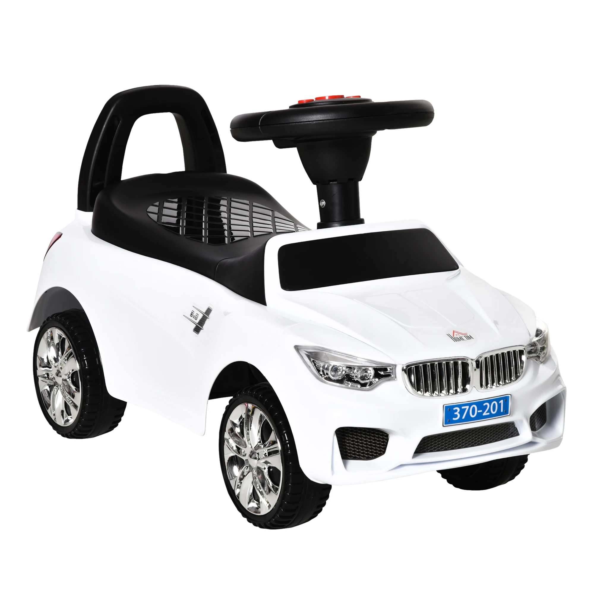 HOMCOM Coche Correpasillos Niños de 18-36 Meses con Faros Música 63,5x28x36 cm