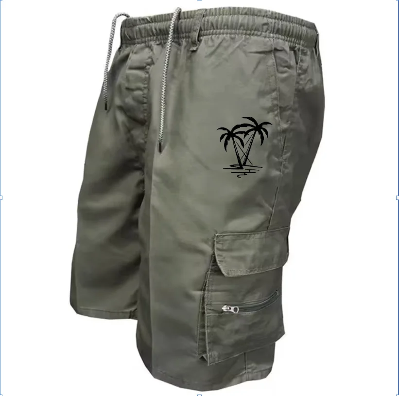 Herren Taktische Cargo-Shorts mit Elastischem Bund für Outdoor, Arbeit, Freizeit, Jogging, Lockerer Street-Style – Detail 5