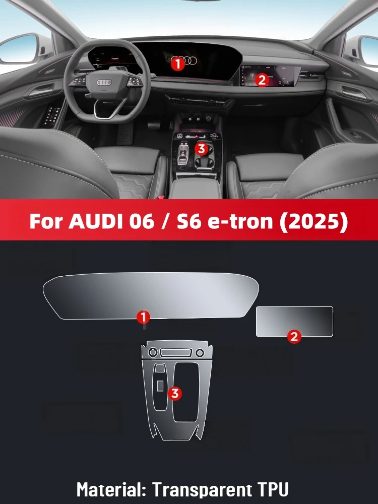 Auto Central Control Screen TPU Navigation Anti Scratch interior Protection Film GPS Navigation For AUDI Q6 S6 E-tron 2025