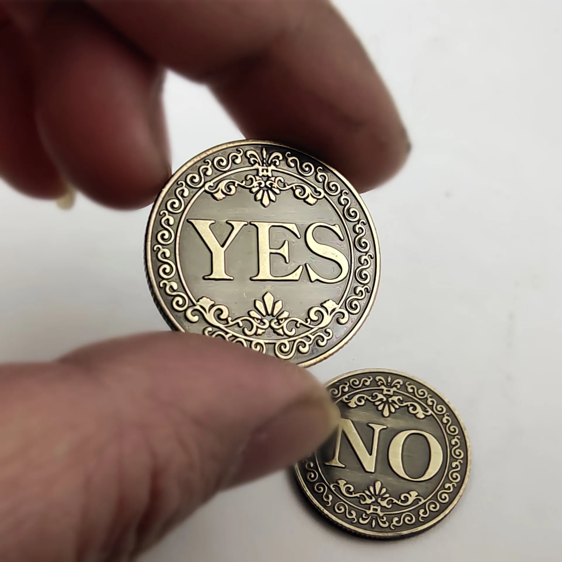 Diameter 25mm Coin YES or NO  Make Decision Commemorative Badge Double Sided Embossed Plating Collection  Collect Coins  Charm