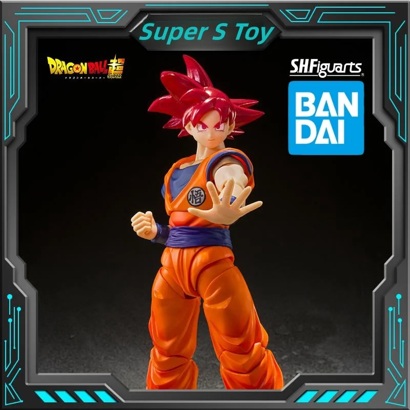 

In Stock Bandai S.H.Figuarts Dragon Ball Z Son Goku Super Saiyan God Red Hair Anime Figure Toys Pvc Action Movable Model Gift