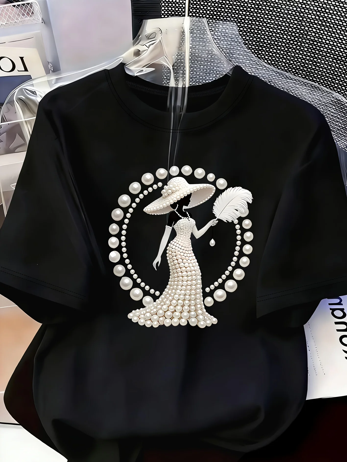 Elegant and Light Luxury Style Outfit Women's Printed T-shirt Light Luxury Gorgeous Fashion Harajuku Kawaii T-shirt Y2K Clothing