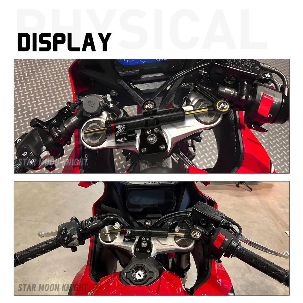 Motorcycle Adjustable Damper Steering Stabiliz Steering Stabilizer Bracket For Honda CBR650R 2019-2025 Carbon Fiber Texture view 6