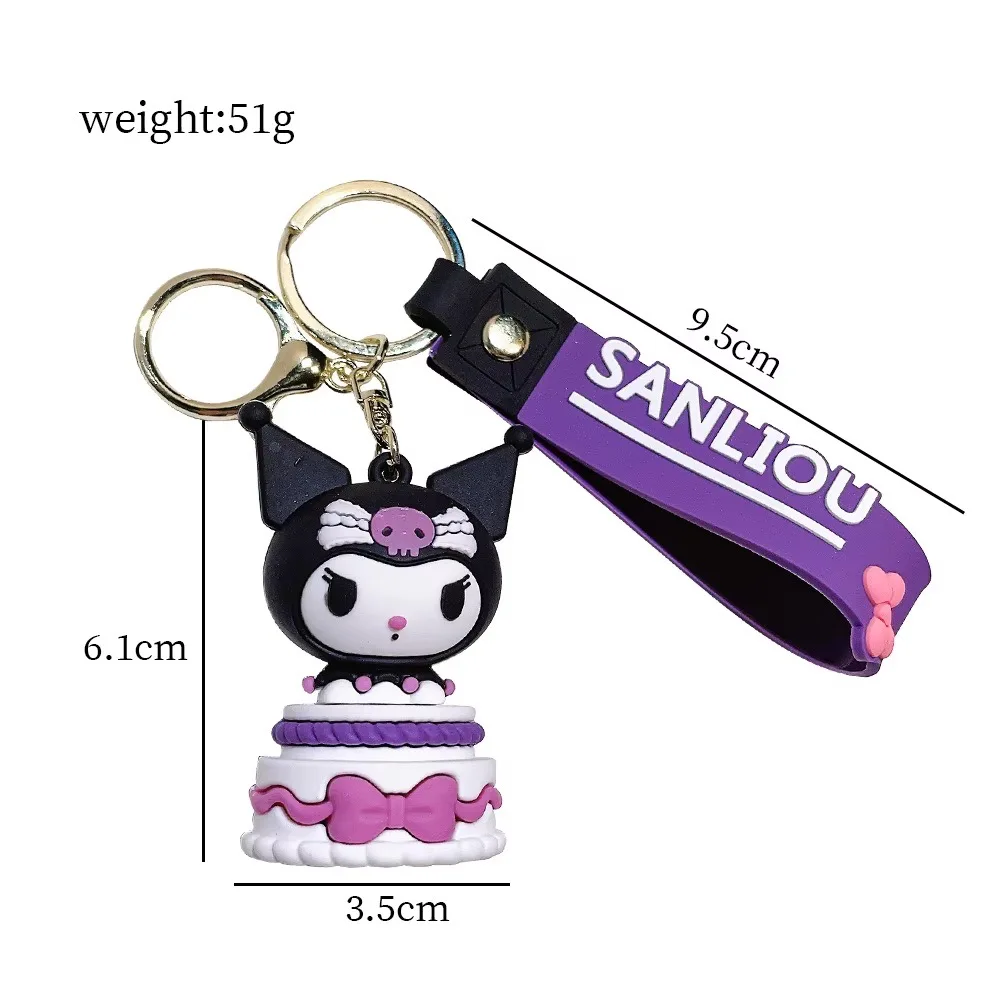 Miniso Sanrio Kawaii Hello kitty Anime Cartoon Melodie Kuromi Cinna moroll Spielzeug niedlichen Anhänger Puppen Auto Schlüssel ring Mädchen & Kind Geschenke