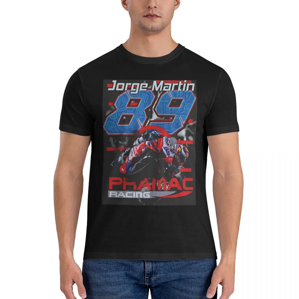 Motorcycle Racing 3 T Shirts Men's Pure Cotton Awesome T-Shirt Round Collar Jorge Martin Tee Shirt Short Sleeve Clothes Graphic