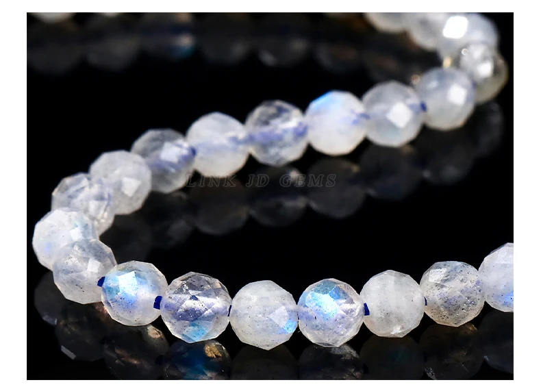 Natürliche facettierte graue Mondstein-Labradorit-Perle 2 3 4mm lose Zwischenperle für Schmuckherstellung DIY Halskette Armband Zubehör – Detail 10