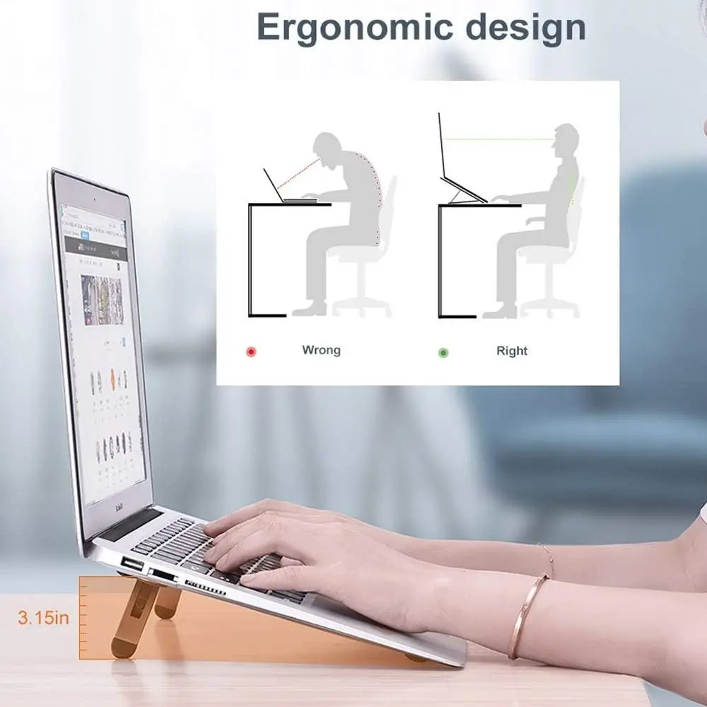 New Invisible Laptop Riser Stand Folding Adjustable Laptop Legs Ergonomic Universal Laptop Kickstand Home Office