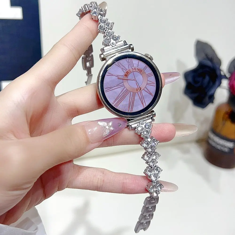 

Diamond Metal Watch Band for Huawei Watch 8 9 10 Bracelet Bling Stainless Steel Wristband Strap for Huawei Fit 3 4 Pro Correa