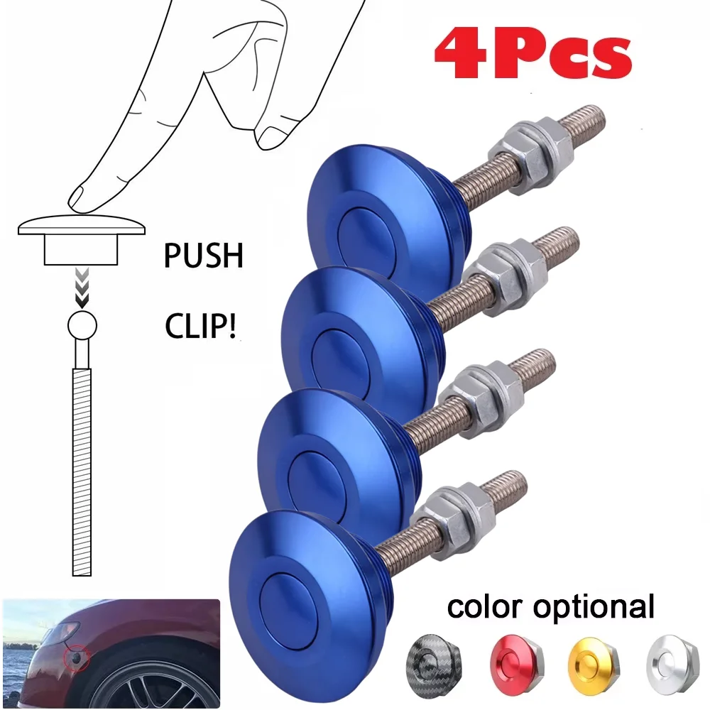 4er-Set 25/30/32mm Auto-Druckknopf-Motorhaubenverschluss Schnellverschluss-Clip-Kit Aluminium Motoraußenverkleidungsteile Universal – Detail 1