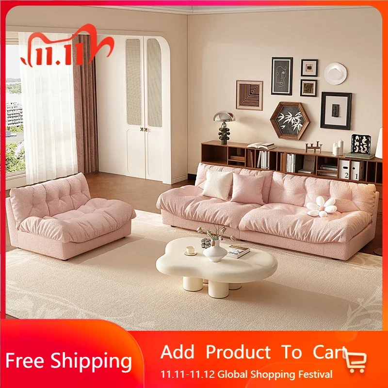 

Новый диван для гостиной с розовым облаком, современный простой диван для маленькой квартиры, прямой эргономичный диван Sala De Estar, мебель для гостиной