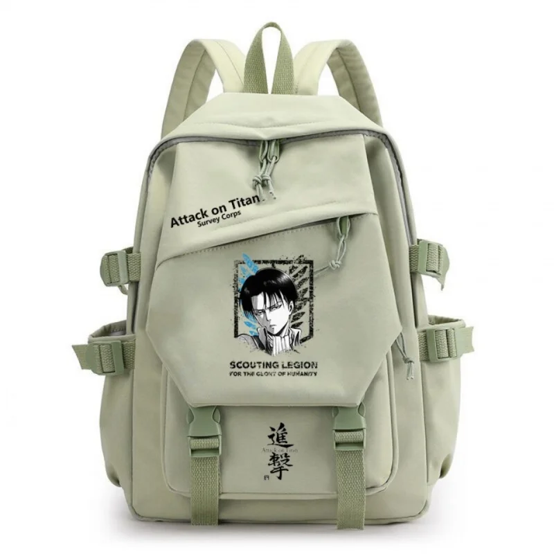 Mochila escolar de anime Attack the gigante, soldado Liwill, mochila larga de tendencia de moda para estudiantes de secundaria