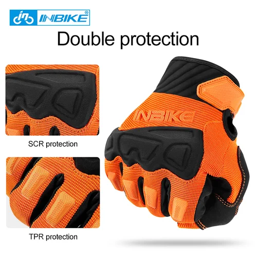 Imagen 2 del producto INBIKE-guantes de ciclismo para hombre con pantalla táctil, guantes para montar en bicicleta de montaña, accesorios deportivos para motocicleta MTB