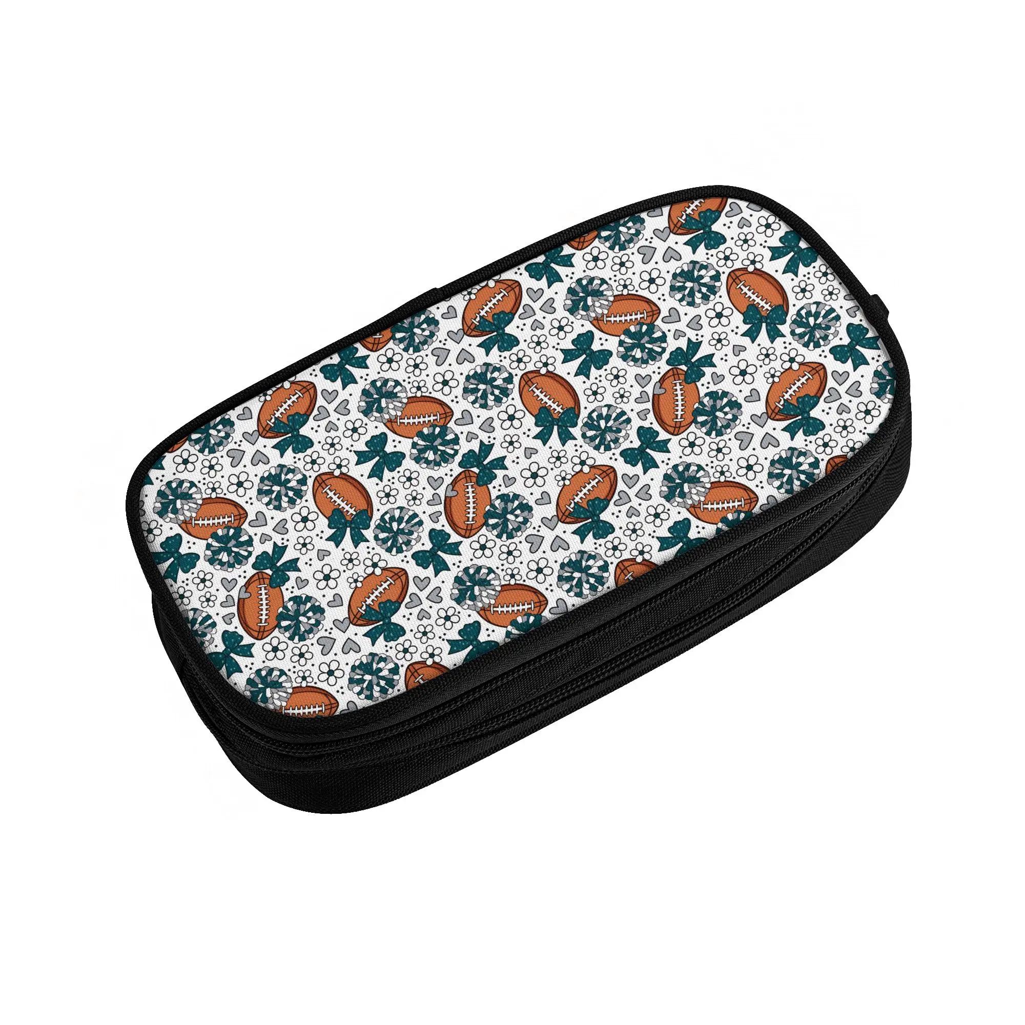 Kawaii Football Rugby Union Cheer Bows Pencil Cases for Girls Boys  Large Capacity Pen Bag Box School Accessories